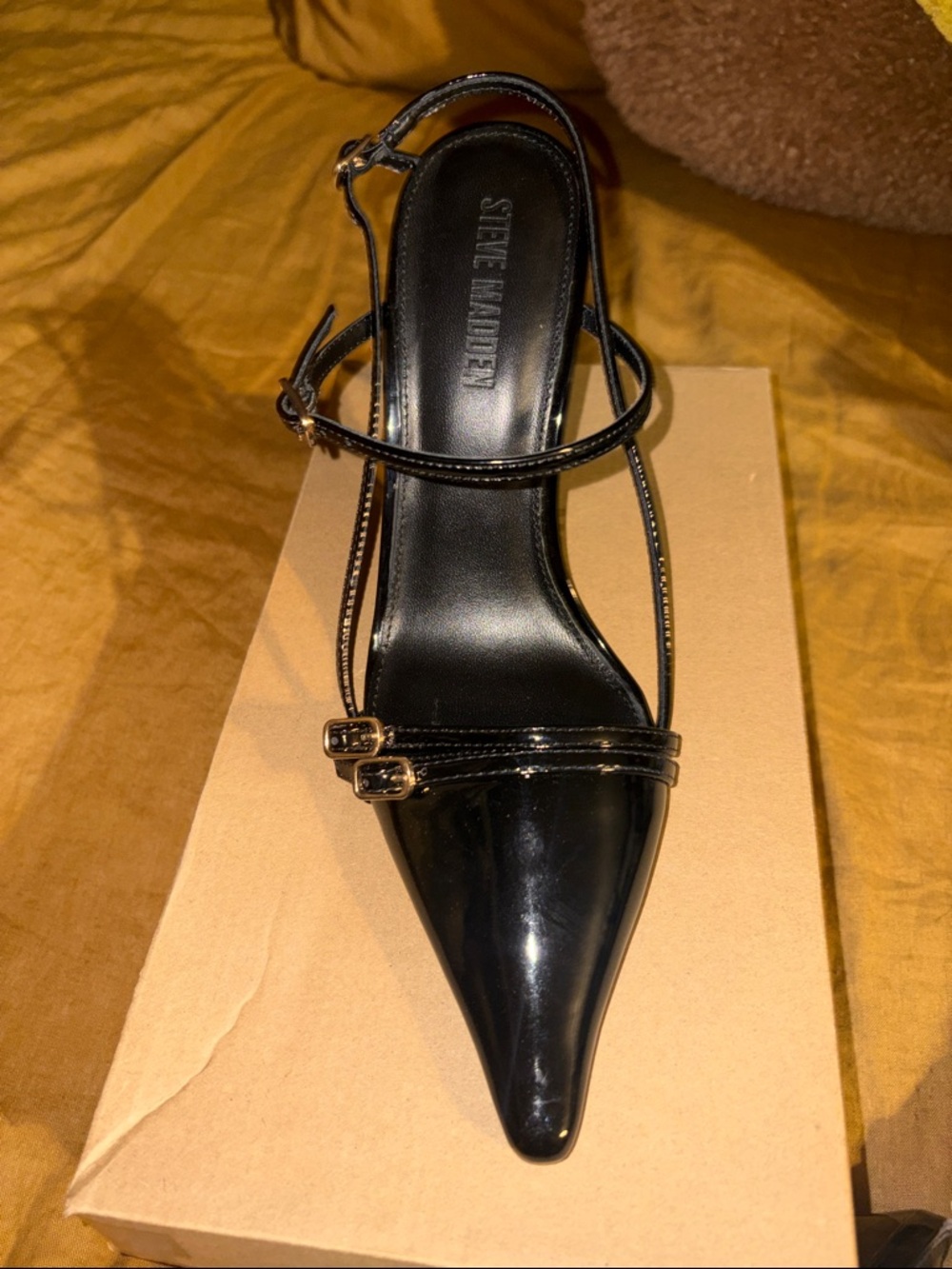 Steve Madden black patent Deagan heels - Picture 7 of 9